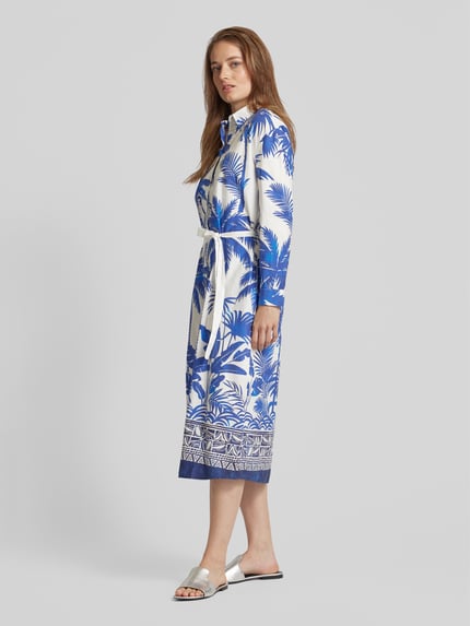 Emily Van den Bergh Midikleid mit durchgehender Knopfleiste Blau 1