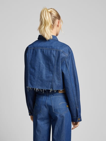 G-Star RAW Kurtka jeansowa krótka z frędzlami Ciemnoniebieski 5