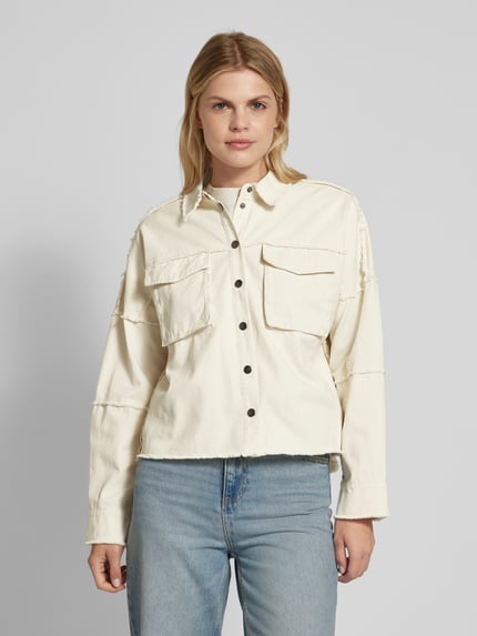 YAS Jeansjack met franjes Model 'JESSIE' Beige - 4