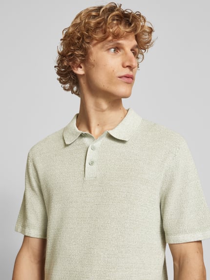 JACK & JONES Regular Fit Poloshirt aus Baumwoll-Mix Modell 'GEORGE' Mint Melange 3
