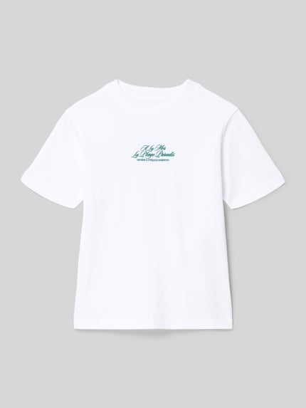 Produktfoto, Kinder T-Shirt mit Rundhalsausschnitt Modell 'CASSIS' von Jack & Jones aus reiner Baumwolle, Regular-Fit, Statement-Print, weiß