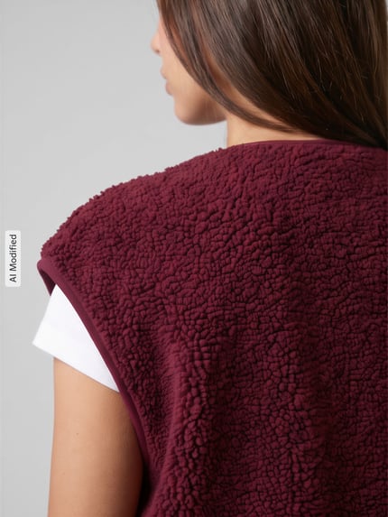 PIECES Regular Fit Weste mit seitlichen Eingrifftaschen Modell 'KATTY' Bordeaux 3