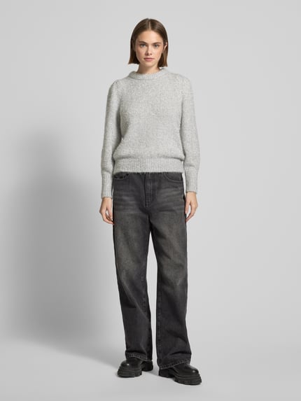 ONLY Regular Fit Strickpullover mit Effektgarn Modell 'ANNI' Offwhite 1