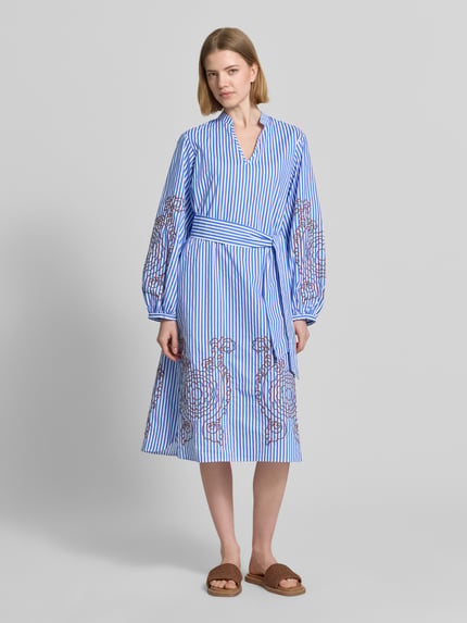 Christian Berg Woman Hemdblusenkleid mit Stitchings und Bindegürtel Royal 4