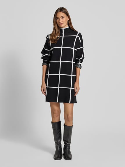 Apricot Mini-jurk met opstaande kraag Zwart - 1
