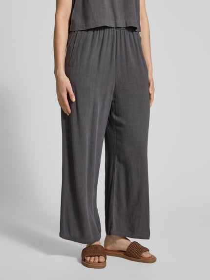 Jake*s Casual Wide fit stoffen broek met elastische band Donkergrijs - 4