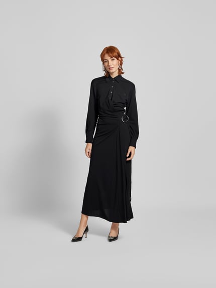 Rabanne Maxi-jurk met platte kraag Zwart - 1
