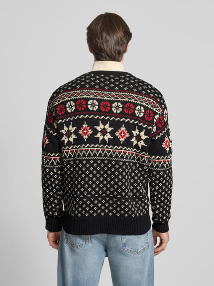 Polo Ralph Lauren Sweter z dzianiny ze wzorem na całej powierzchni i okrągłym dekoltem Czarny 5
