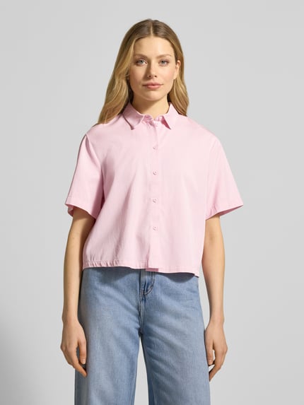 Jake*s Casual Boxy fit blouse van een mix van lyocell en katoen Felroze - 4