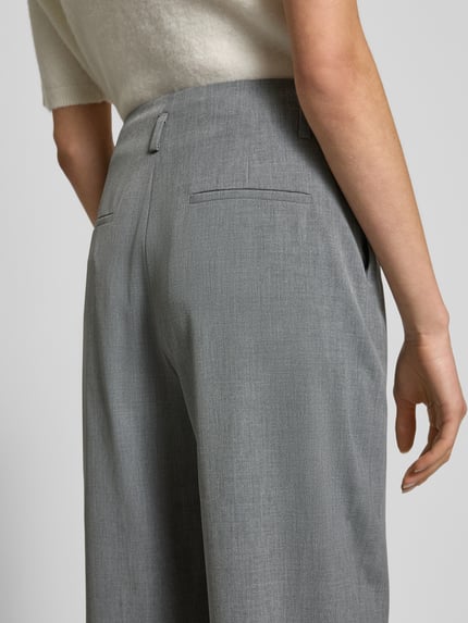 SEDUCTIVE Wide leg bandplooibroek met riemlussen, model 'DEVI' Middengrijs gemêleerd - 3