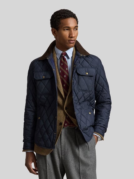 Polo Ralph Lauren Steppjacke mit Cordkragen Marine 4