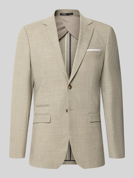 Produktfoto, Slim Fit Anzugsakko mit Woll-Anteil Modell 'OASIS' van Selected Homme in melangelook met reverskraag, 2-knoopsluiting, borstzak, binnenzakken, klepzakken, materiaalverwerking twill