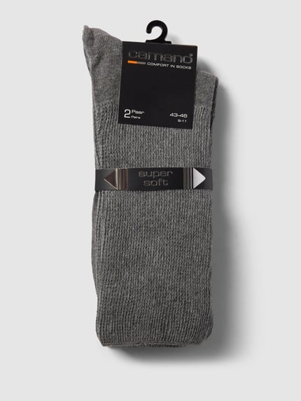 camano Socken mit Label-Print im 2er-Pack Anthrazit 3