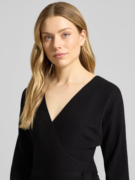 VERO MODA Getailleerde gebreide jurk van viscosemix, model 'HOLLYREM' Zwart - 3