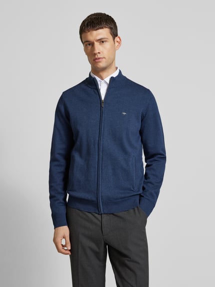 Fynch-Hatton Vest met geborduurd logo Jeansblauw - 4