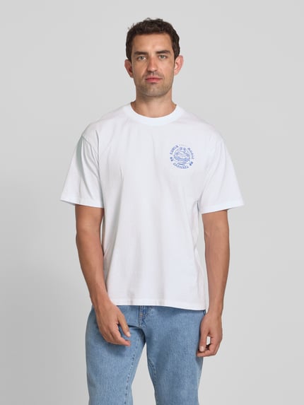 Edwin T-Shirt mit Label-Print Modell 'EDWIN MUSIC CHANNEL' Weiss 4