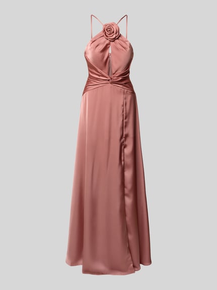 LUXUAR FASHION Sukienka wieczorowa z satyny z wycięciem Brudnoróżowy 2