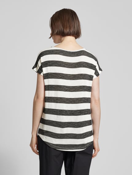 VERO MODA T-shirt z blokowymi pasami Czarny 5