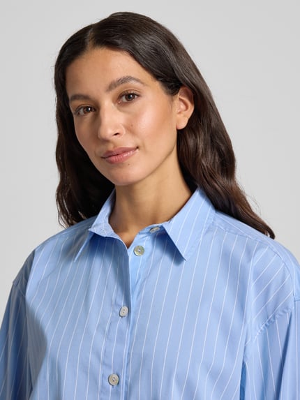 Stefanel Overhemdblouse met knoopsluiting Lichtblauw gemêleerd - 3