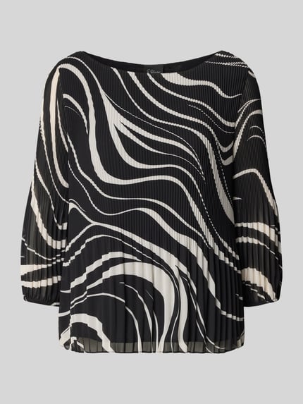 s.Oliver BLACK LABEL Regular Fit Langarmbluse mit Allover-Muster Metallic Black 2
