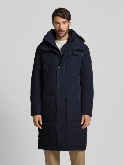 Strellson Regular Fit Steppmantel mit Logo-Patch Modell 'CRASHER' Marine 4