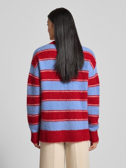 Samsøe Samsøe Sweter z dzianiny o kroju oversized z okrągłym dekoltem model ‘JEANNE’ Czerwony 5