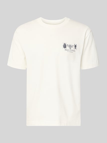 Marc O'Polo T-shirt o kroju relaxed fit z czystej bawełny Złamany biały 2