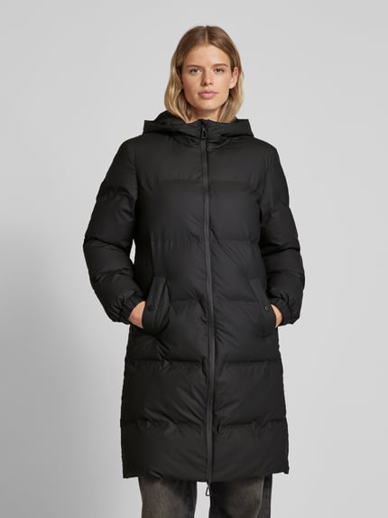 ONLY Gewatteerde lange jas met capuchon, model 'IRENE' Zwart - 4