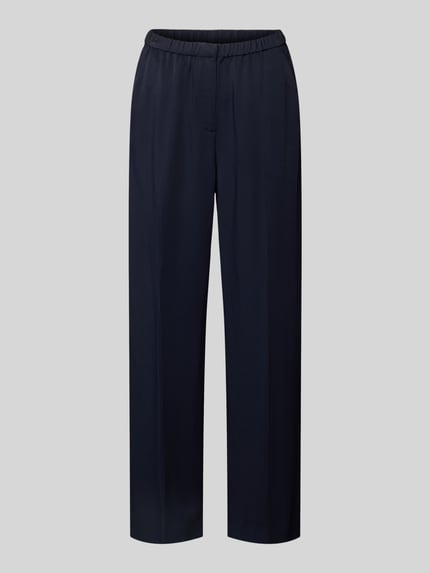 GANT Straight fit stoffen broek van pure viscose met persplooien Marineblauw - 2