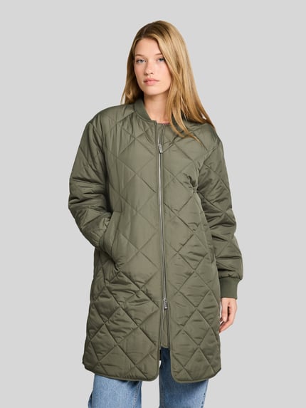 Tom Tailor Denim Regular Fit Steppmantel mit College-Kragen Oliv 4