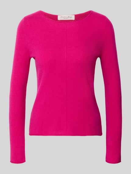 Christian Berg Woman sweter z dzianiny z czystego kaszmiru o kroju regular fit Mocnoróżowy 2