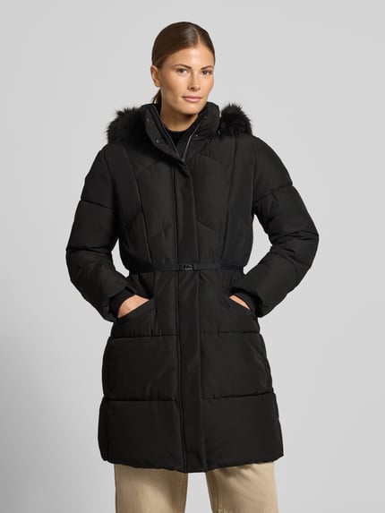 Jake*s Collection Steppmantel mit Kapuze und Taillengürtel Black 4