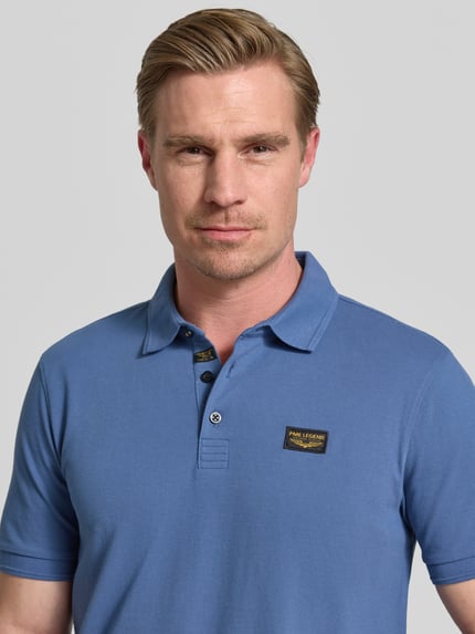 PME Legend Slim Fit Poloshirt mit Logo-Patch Jeansblau 3