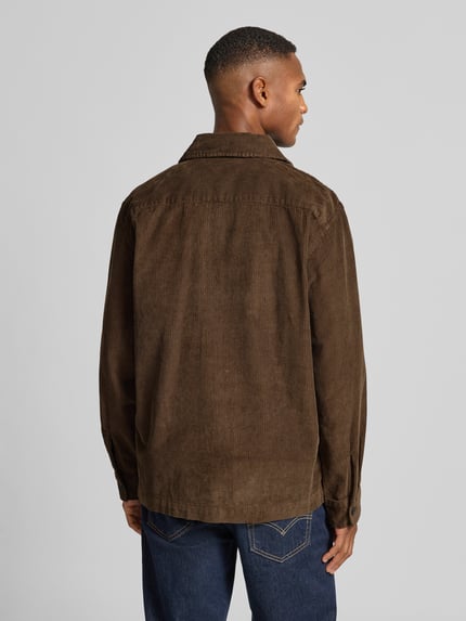 Selected Regular Fit Hemdjacke aus reiner Baumwolle Modell 'REGTATE' Dunkelbraun 5