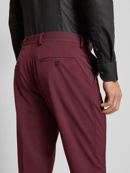Selected Slim Fit Stoffhose mit Bügelfalten Modell 'LIAM' Bordeaux 3