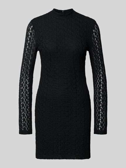 Bardot Cocktailkleid mit geripptem Rundhalsausschnitt Modell 'VEZZA' Black 2