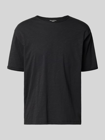 Produktfoto, Relaxed Fit T-Shirt aus reiner Baumwolle von Marc O'Polo Denim, Optik: Unifarben, Passform: Relaxed-Fit, Rundhals, Ärmelform: Kurzarm, Raw Cut Saum, Material: reine Baumwolle