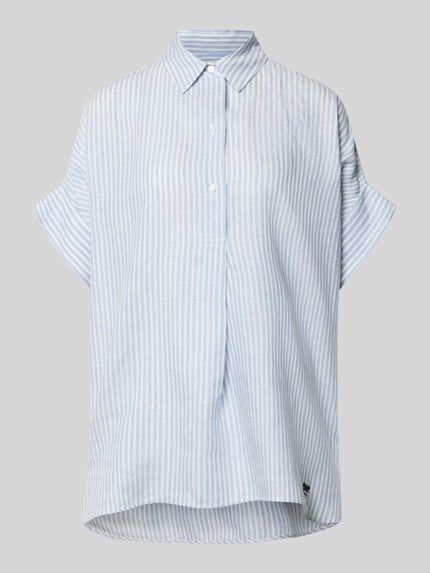 Weekend Max Mara Oversized Leinenbluse mit kurzem Arm Modell 'VERVE' Hellblau 2