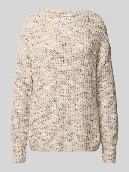Jake*s Casual Strickpullover mit Rundhalsausschnitt Ecru 2