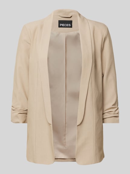 PIECES Regular Fit Longblazer mit Viskose-Anteil Modell 'BOSELLA' Beige 2