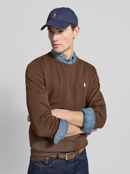 Polo Ralph Lauren Sweatshirt mit Label-Stitching Mittelbraun Mel 3