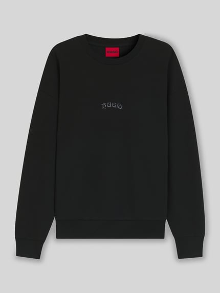 HUGO Bluza o kroju oversized z mieszanki bawełny model ‘DADSINO’ Czarny 2