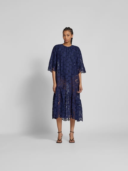 BAUM & PFERDGARTEN Midi-jurk van florale kant Oceaanblauw - 4
