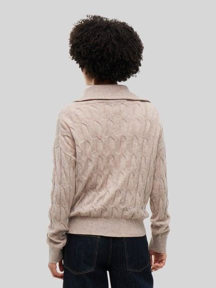 Tommy Hilfiger Relaxed Fit Troyer aus reiner Wolle Sand 5