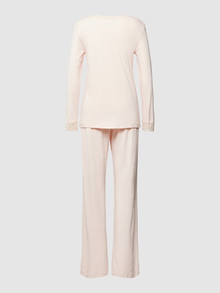 HANRO Pyjama met kant Felroze - 3