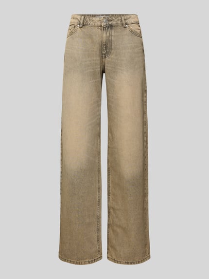 REVIEW Baggy Jeans im Used-Look mit Eingrifftaschen Hellbraun 2