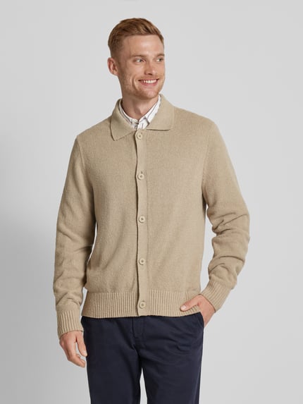 Jake*s Studio Men Strickjacke mit Umlegekragen Modell Stein 4