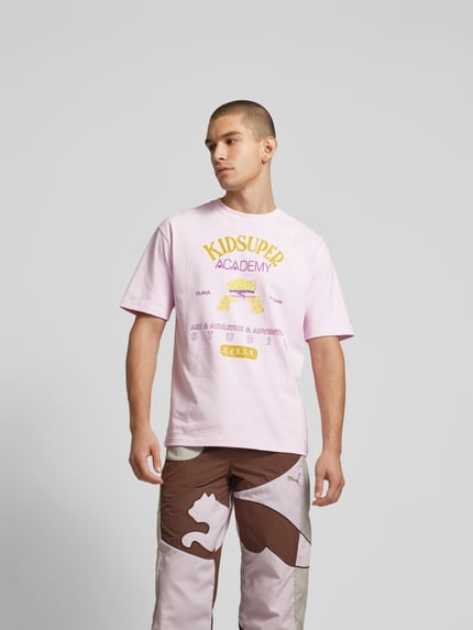 PUMA T-shirt met labeldetail Roze - 4