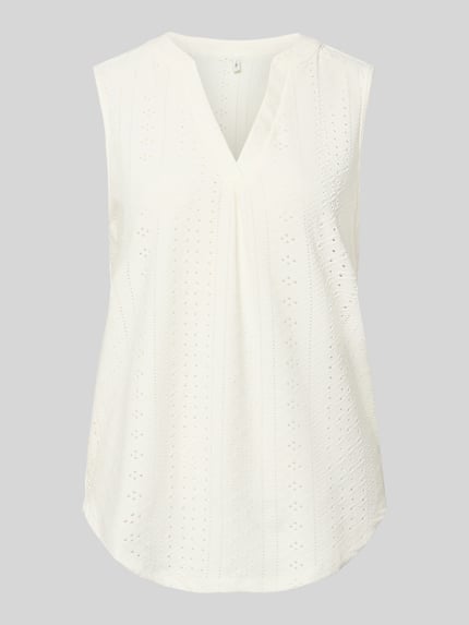 ONLY Regular Fit Blusentop mit Lochstickerei Modell 'SANDRA' Weiss 2