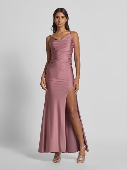 Mascara Abendkleid mit seitlichen Raffungen Altrosa 4